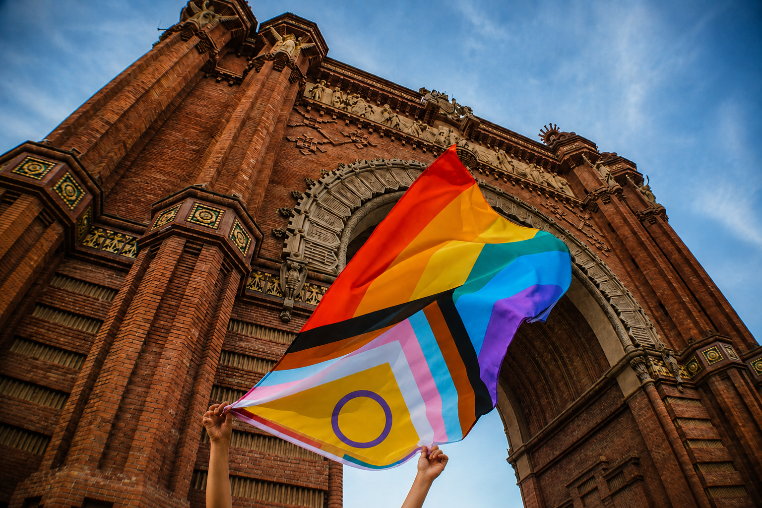 Arco di Trionfo di Barcellona durante il Pride