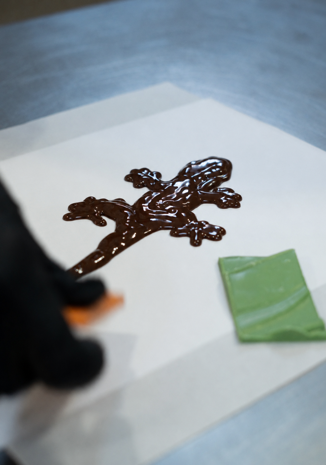Decorazioni e creazioni di cioccolato durante un laboratorio al Museu de la Xocolata