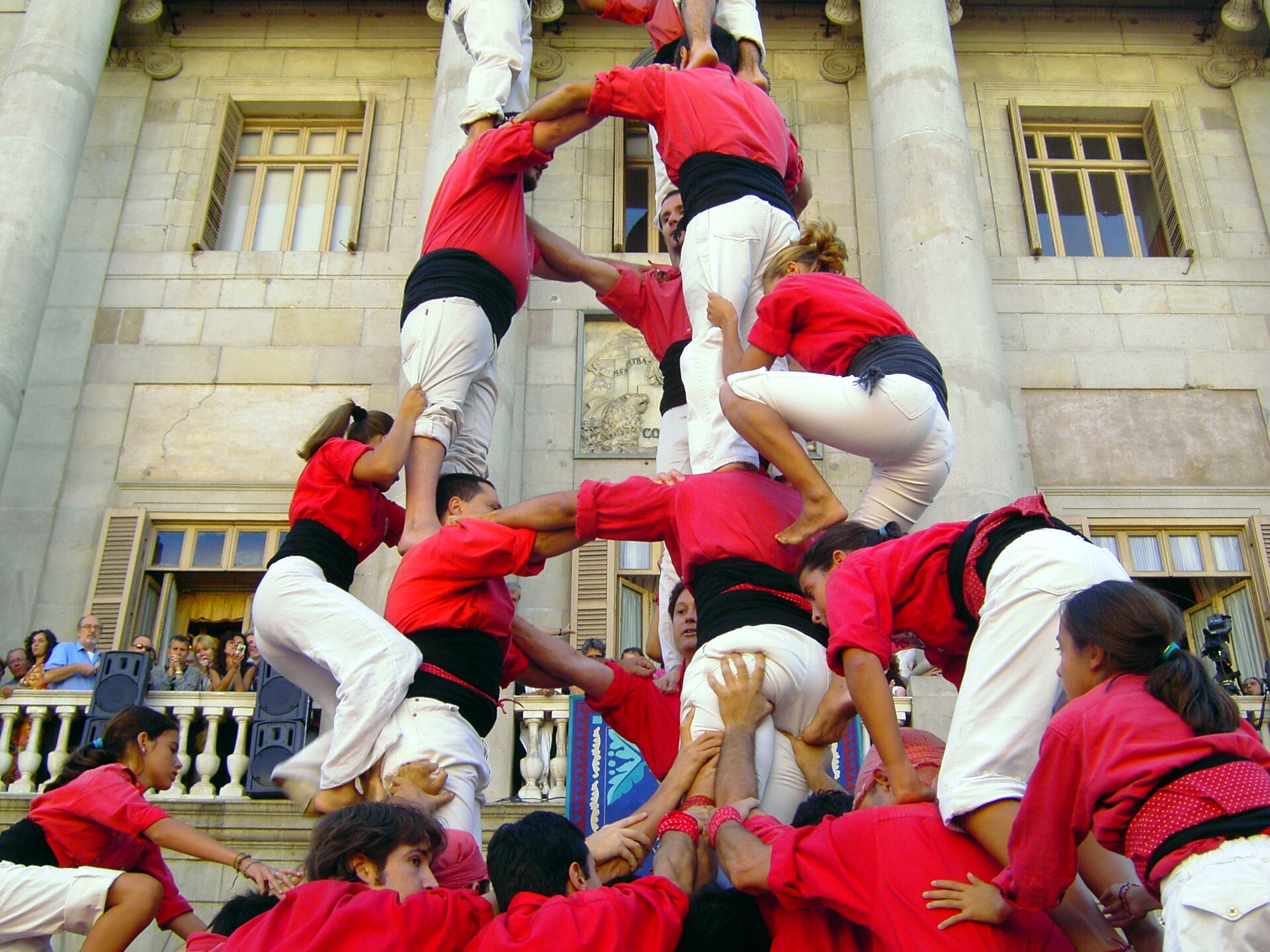 Castellers in Plaça Sant Jaume a Barcellona durante La Mercè