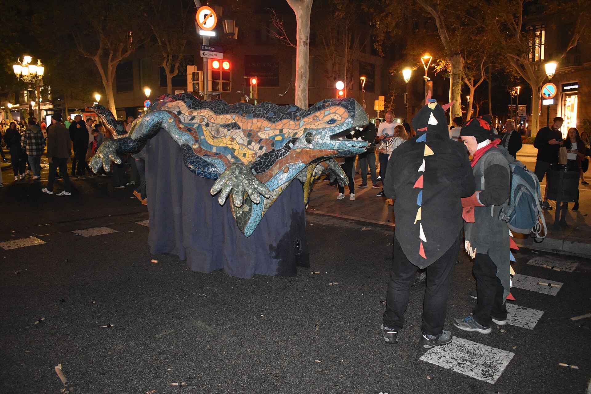 Correfoc della Mercè al Passeig de Gràcia a Barcellona